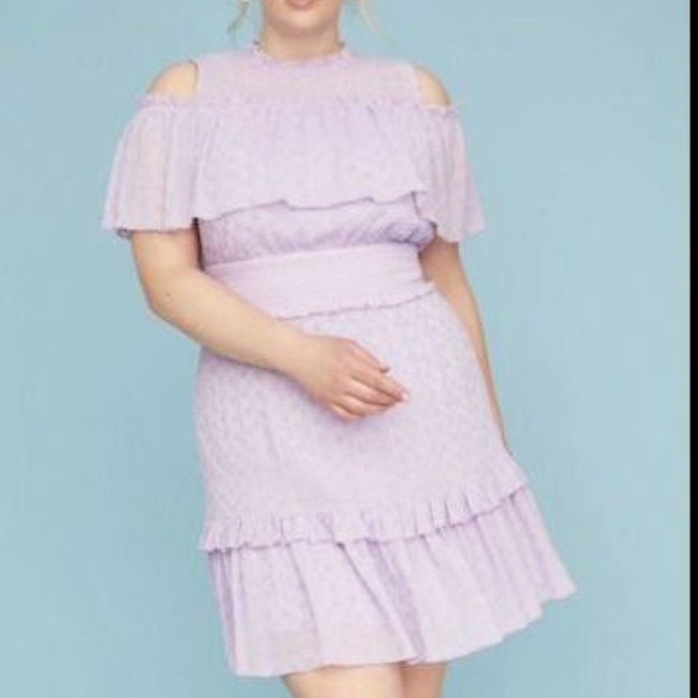 Lane Bryant frosted lilac  Ruffle dress sz 26